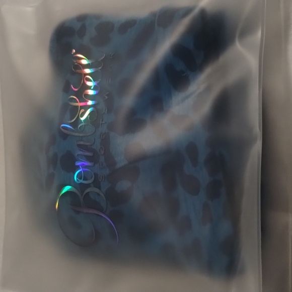 Bombshell Pumped Animal Cheetah Leopard Print Vibrant Blue Bra Large - Picture 14 of 14